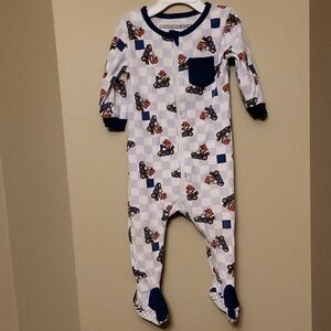 Mariokart zip up footed sleeper/footie
